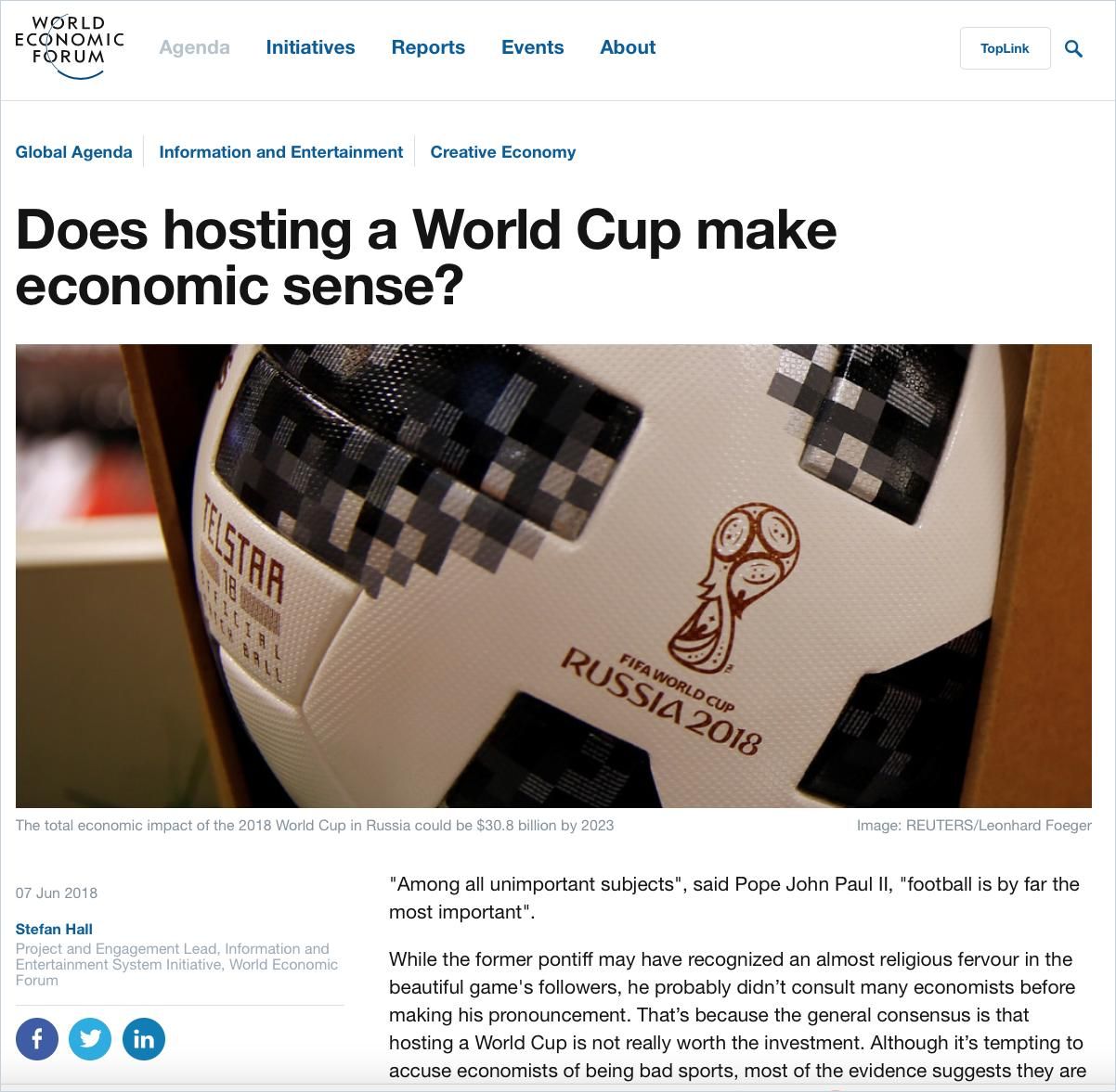 Image of: Does hosting a World Cup make economic sense?
