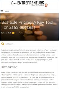 Scalable Pricing summary