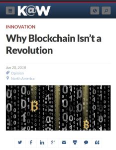 Why Blockchain Isn’t a Revolution