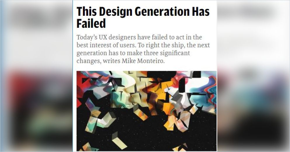 Generative Design Fail This Design Generation Has Failed Free Summary by Mike Monteiro
