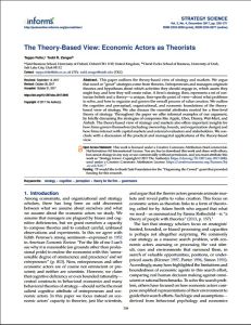 The Theory-Based View: Economic Actors as Theorists