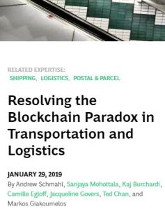 Resolving the Blockchain Paradox in Transportation and Logistics