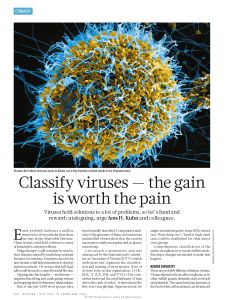 Classify Viruses – The Gain Is Worth the Pain