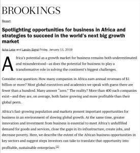 Spotlighting Opportunities for Business in Africa and Strategies to Succeed in the World’s Next Big Growth Market