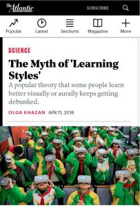 The Myth of "Learning Styles"