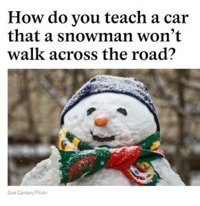How Do You Teach a Car That a Snowman Won’t Walk Across the Road?