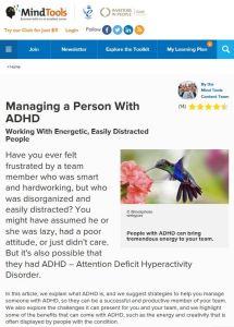 Managing a Person with ADHD