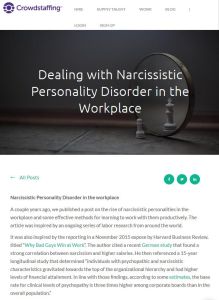 Dealing with Narcissistic Personality Disorder in the Workplace