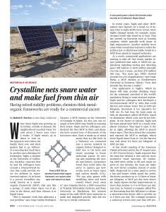 Crystalline Nets Snare Water and Make Fuel from Thin Air