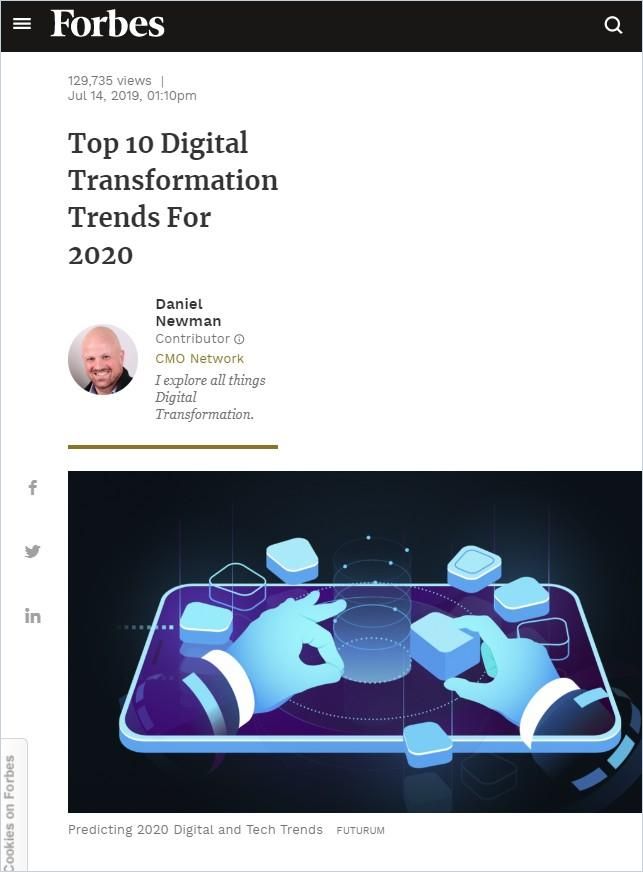 Image of: Top 10 Digital Transformation Trends for 2020