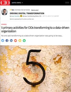 5 Primary Activities for CIOs Transforming to a Data-Driven Organization