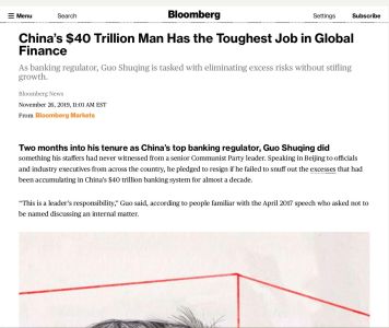 China’s $40 Trillion Man Has the Toughest Job in Global Finance