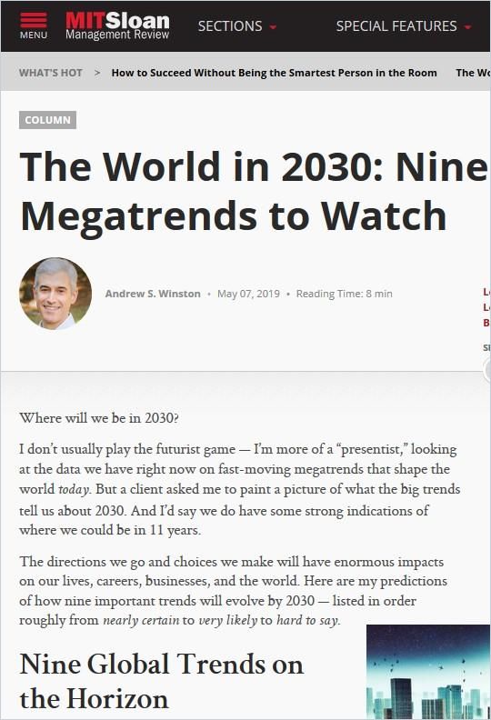 Image of: The World in 2030