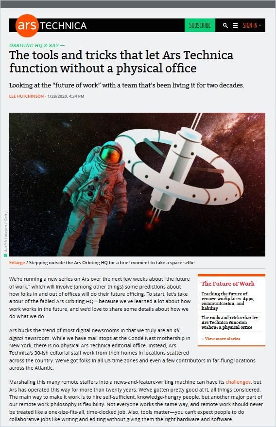 Image of: The Tools and Tricks that Let Ars Technica Function Without a Physical Office
