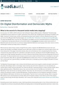 On Digital Disinformation and Democratic Myths