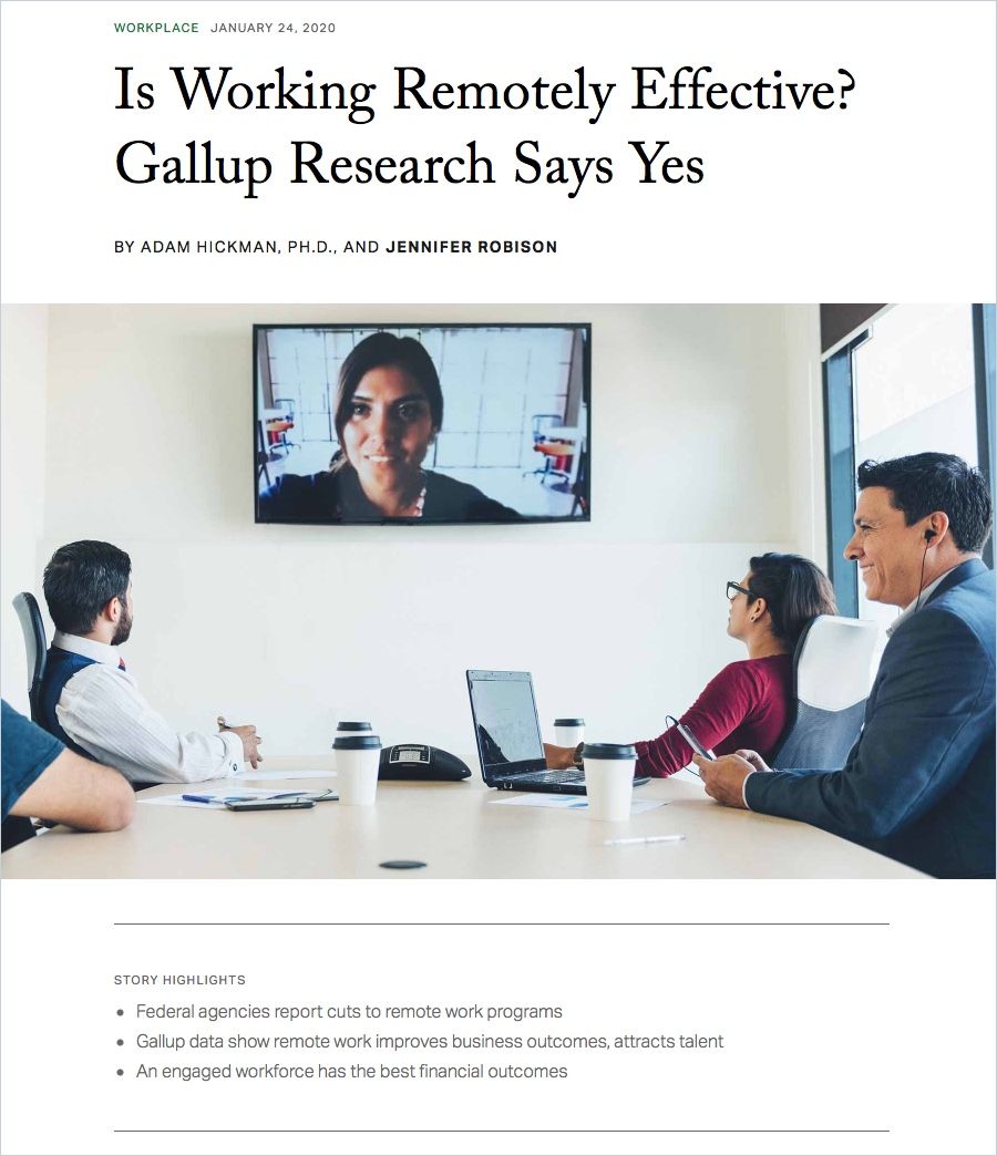 Image of: Is Working Remotely Effective? Gallup Research Says Yes