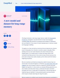 A New Model and Dataset for Long-Range Memory