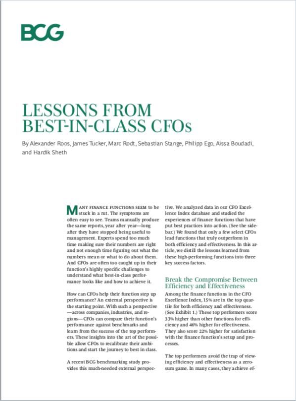 Lessons from Best-In-Class CFOs cover