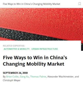 Five Ways to Win in China’s Changing Mobility Market