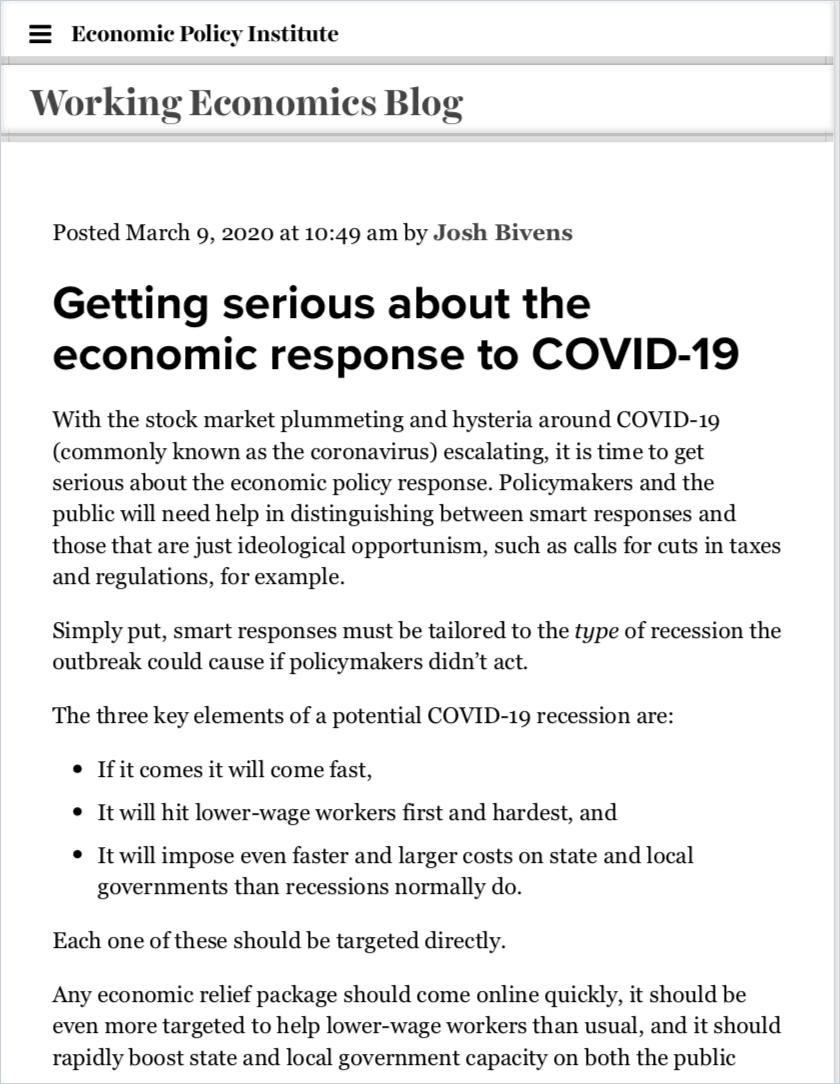 Image of: Getting Serious about the Economic Response to COVID-19