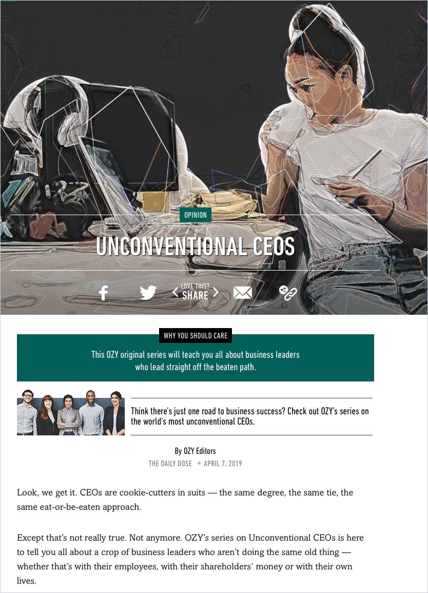 Image of: Unconventional CEOs