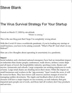 The Virus Survival Strategy For Your Startup