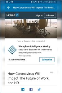 How Coronavirus Will Impact the Future of Work and HR summary