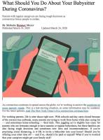 What Should You Do About Your Babysitter During Coronavirus?