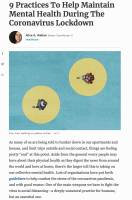 9 Practices to Help Maintain Mental Health During the Coronavirus Lockdown