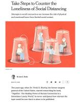 Take Steps to Counter the Loneliness of Social Distancing