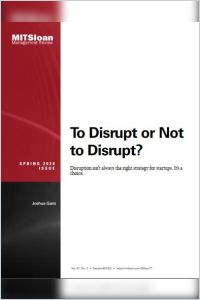 To Disrupt or Not to Disrupt? summary