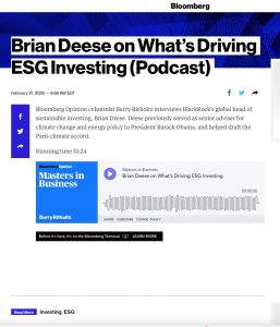 Brian Deese on What’s Driving ESG Investing