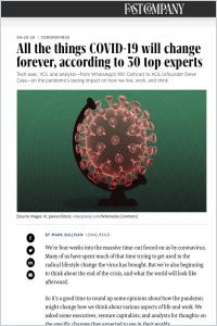 All the Things Covid-19 Will Change Forever According to 30 Top Experts summary