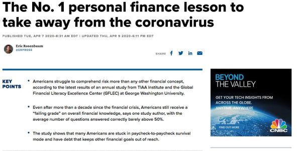 The No. 1 Personal Finance Lesson to Take Away from the Coronavirus