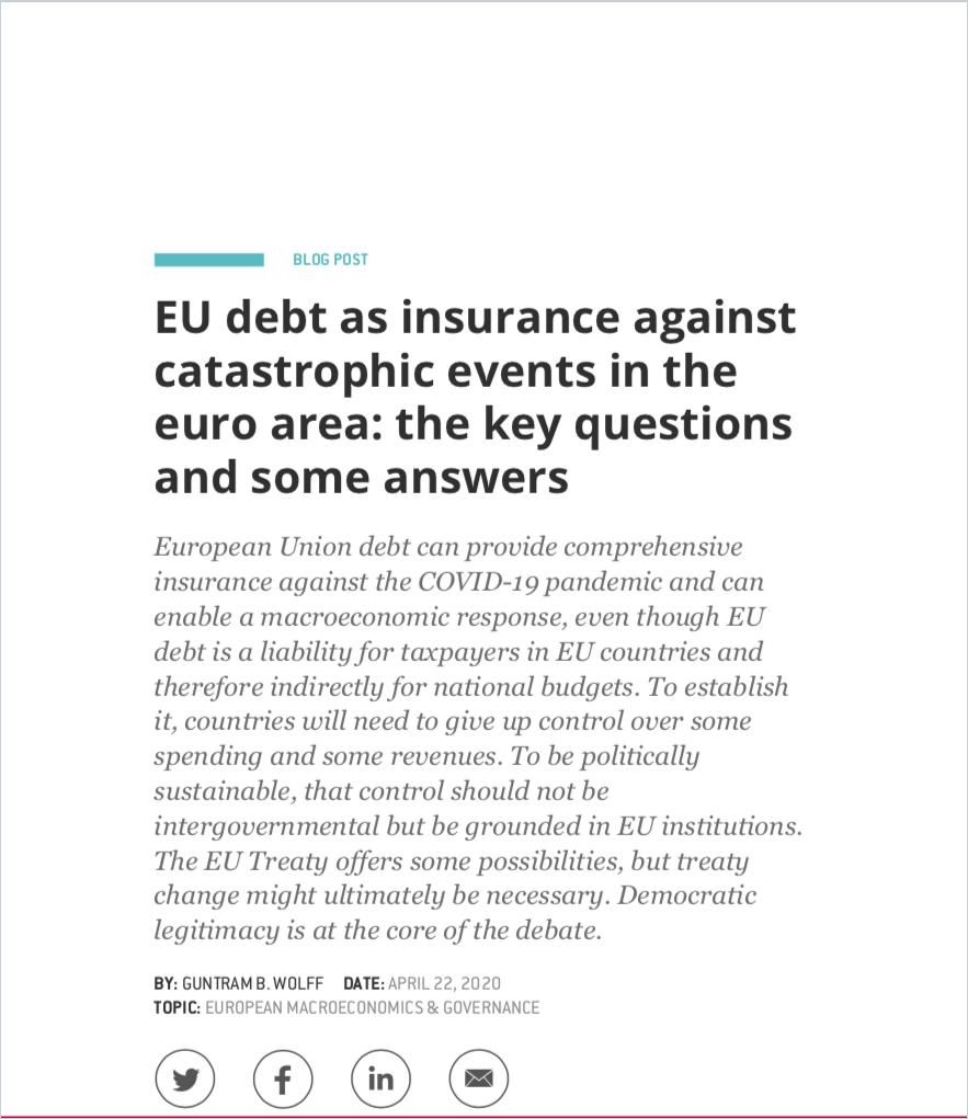 Image of: EU Debt as Insurance Against Catastrophic Events in the Euro Area