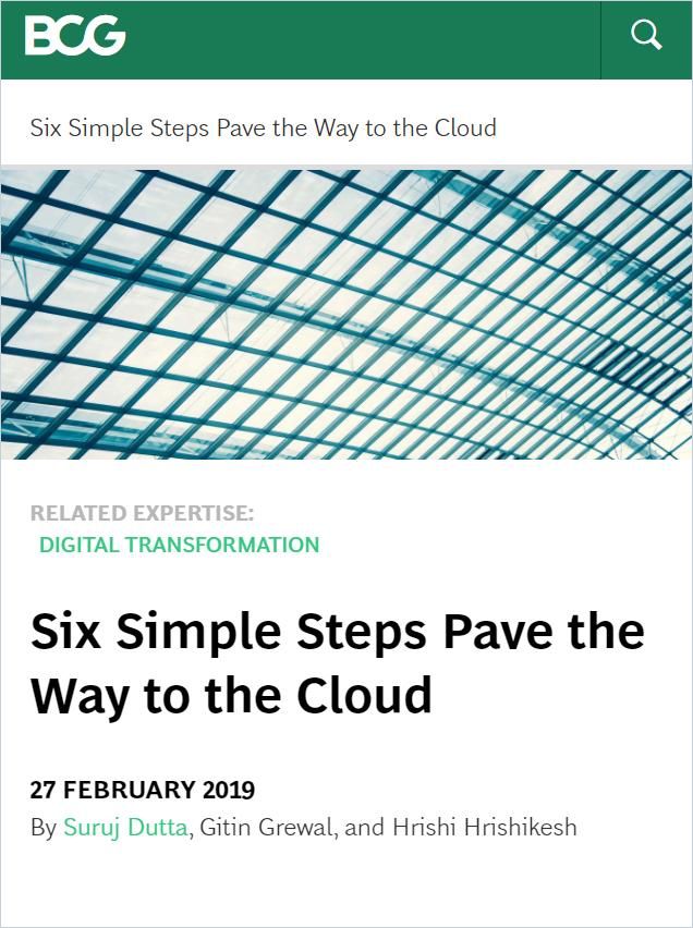 Image of: Six Simple Steps Pave the Way to the Cloud