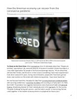 How the American Economy Can Recover from the Coronavirus Pandemic