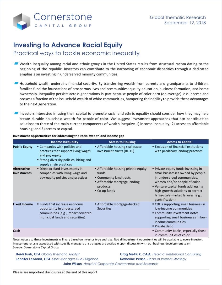 Image of: Investing to Advance Racial Equity