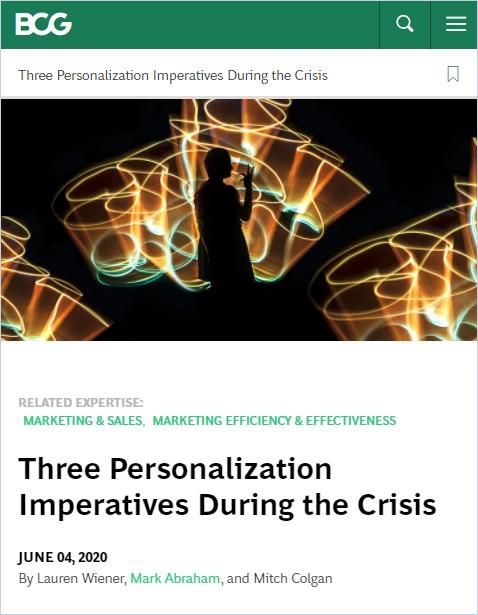 Image of: Three Personalization Imperatives During the Crisis