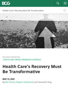 Health Care’s Recovery Must Be Transformative