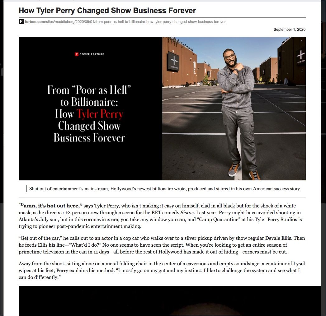 Image of: From “Poor as Hell” to Billionaire: How Tyler Perry Changed Show Business Forever