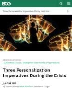 Tres imperativos de personalización durante la crisis