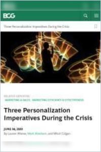 Tres imperativos de personalización durante la crisis resumen