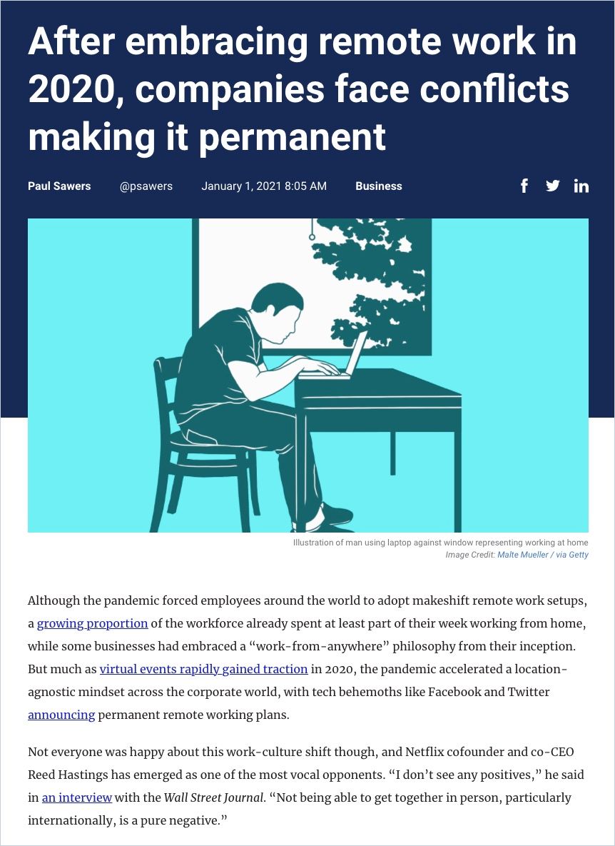 Image of: After Embracing Remote Work in 2020, Companies Face Conflicts Making It Permanent