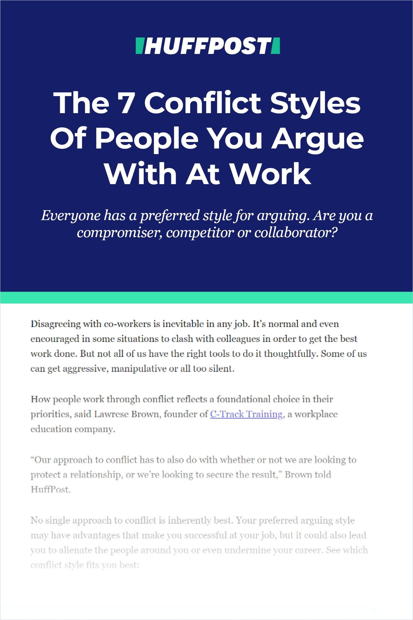 Image of: The Seven Conflict Styles of People You Argue with at Work