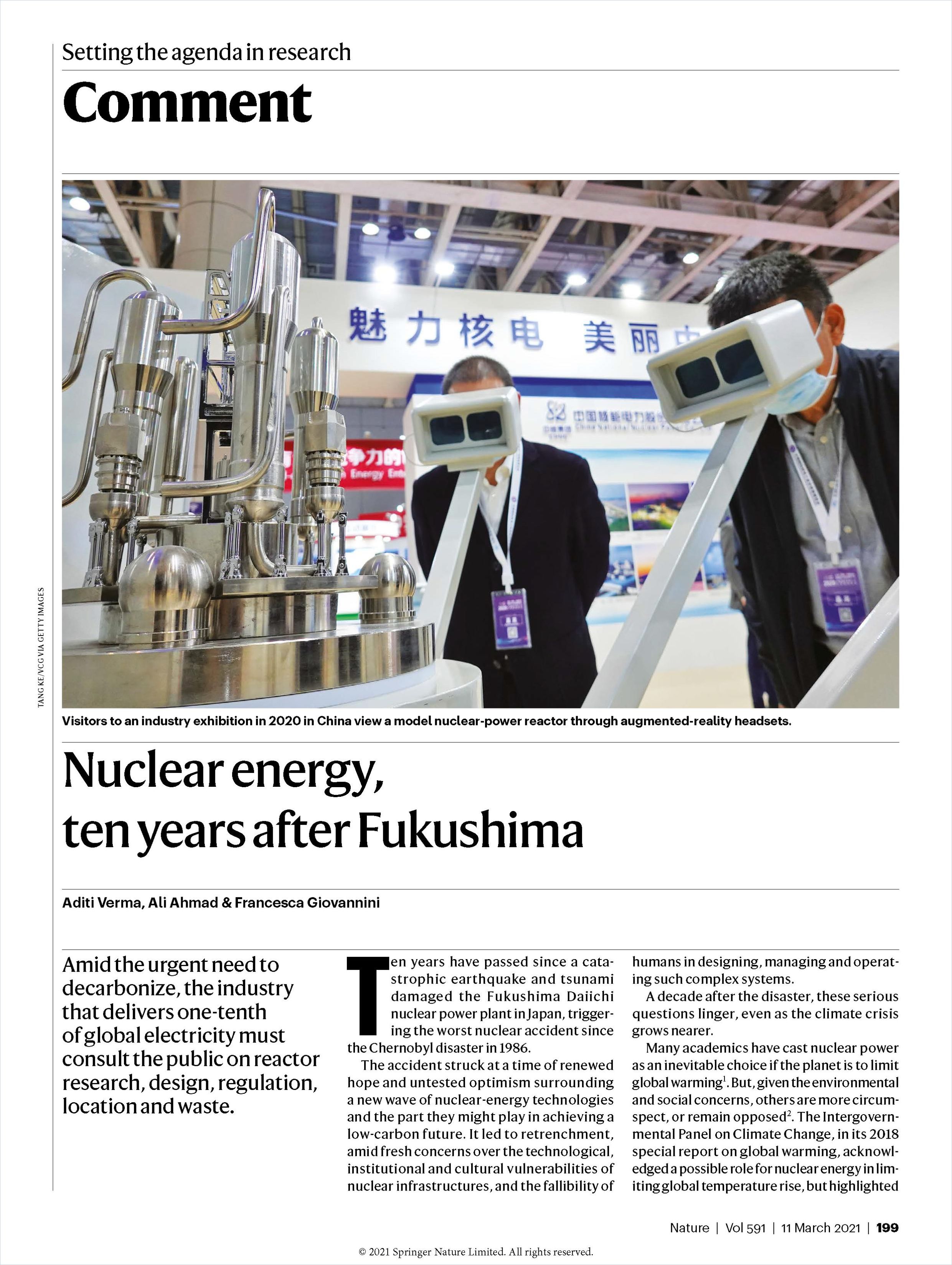 Image of: Nuclear Energy, Ten Years after Fukushima