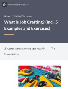 O que é Job Crafting?