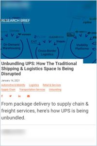 Unbundling UPS: How the Traditional Shipping and Logistics Space Is Being Disrupted summary