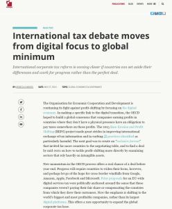 International tax debate moves from digital focus to global minimum