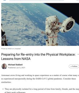 Preparing for Re-Entry into the Physical Workspace